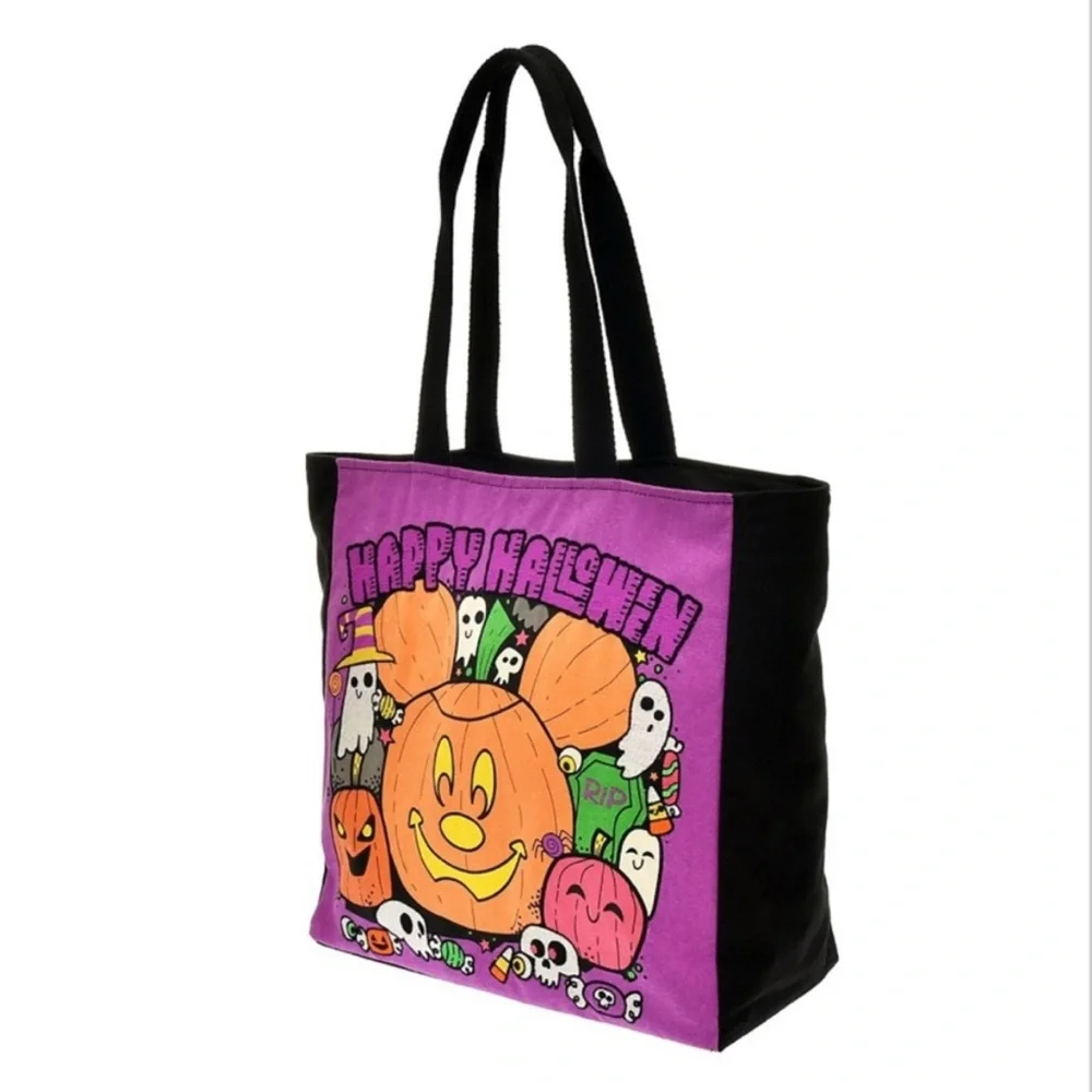 Disney Happy Halloween Mickey Mouse Black Tote Bag